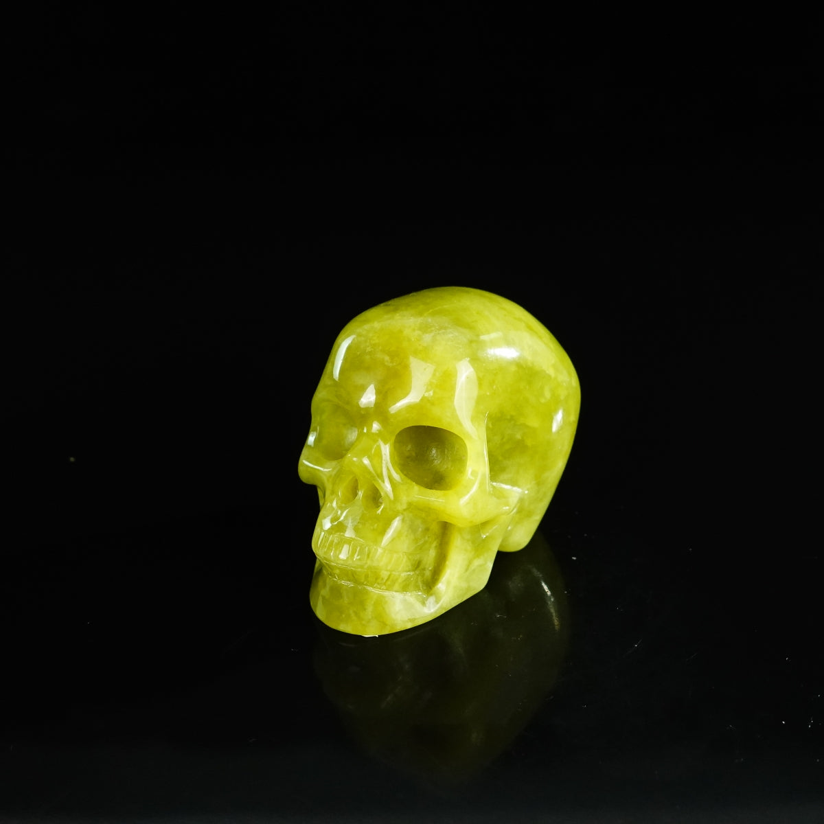 2.2" Serpentine Crystal Skull Carving - Unique Piece #XJ03