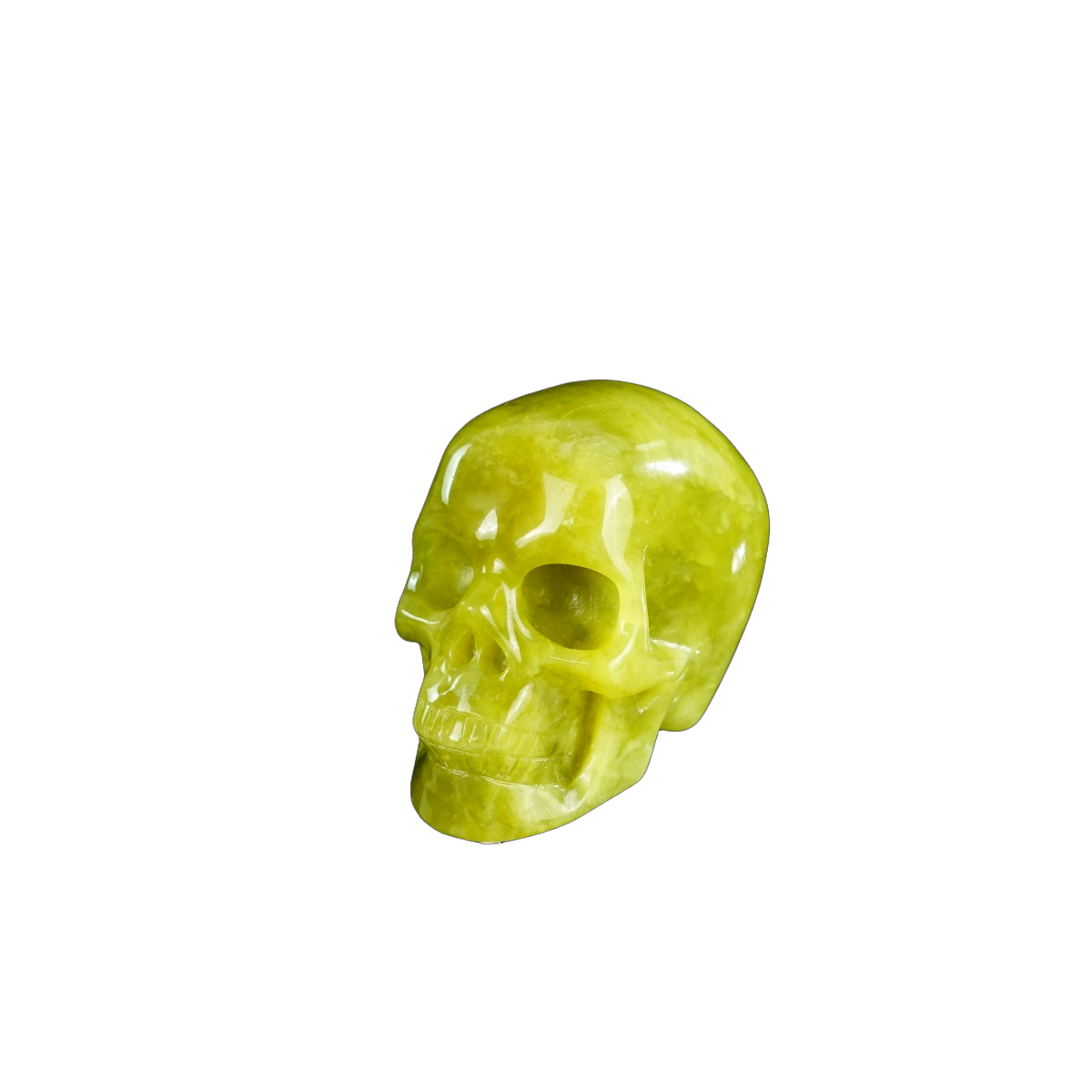2.2" Serpentine Crystal Skull Carving - Hand Carved Decor