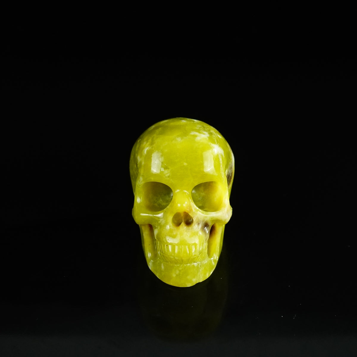 2.2" Serpentine Crystal Skull Carving - Unique Piece #XJ04