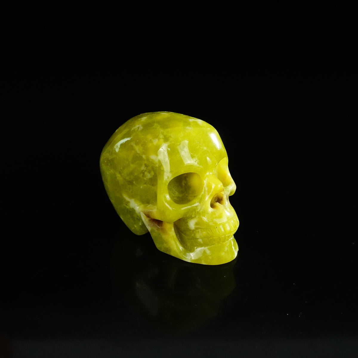 2.2" Serpentine Crystal Skull Carving - Unique Piece #XJ04
