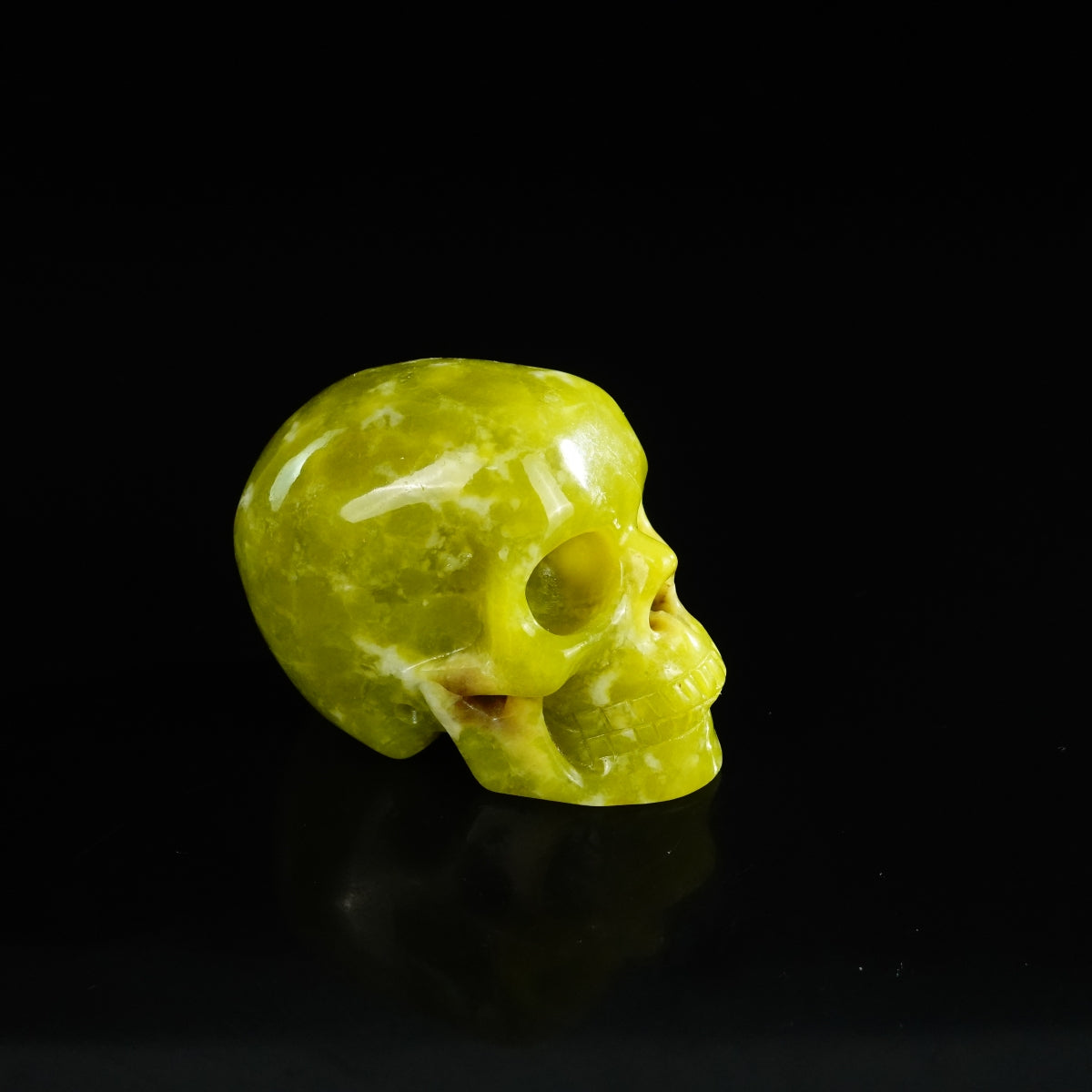 2.2" Serpentine Crystal Skull Carving - Unique Piece #XJ04