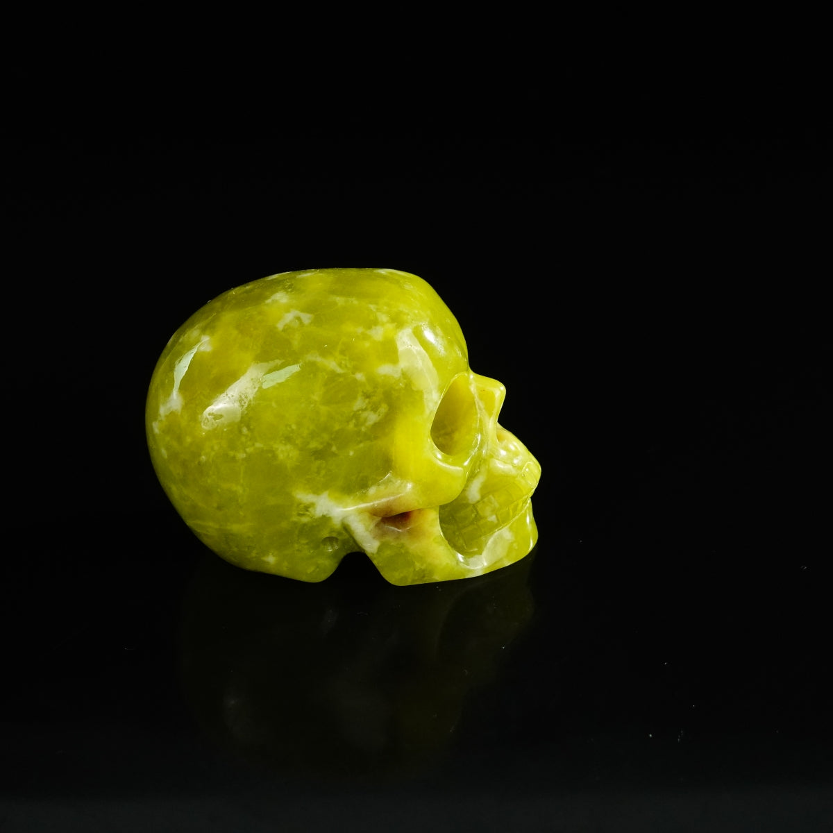 2.2" Serpentine Crystal Skull Carving - Unique Piece #XJ04