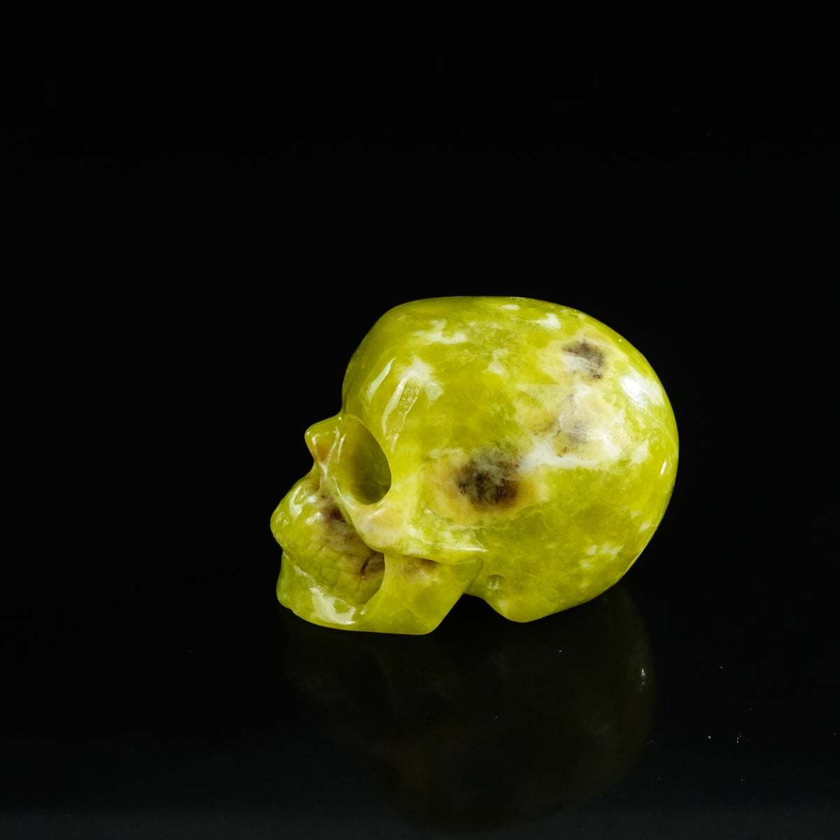 2.2" Serpentine Crystal Skull Carving - Unique Piece #XJ04