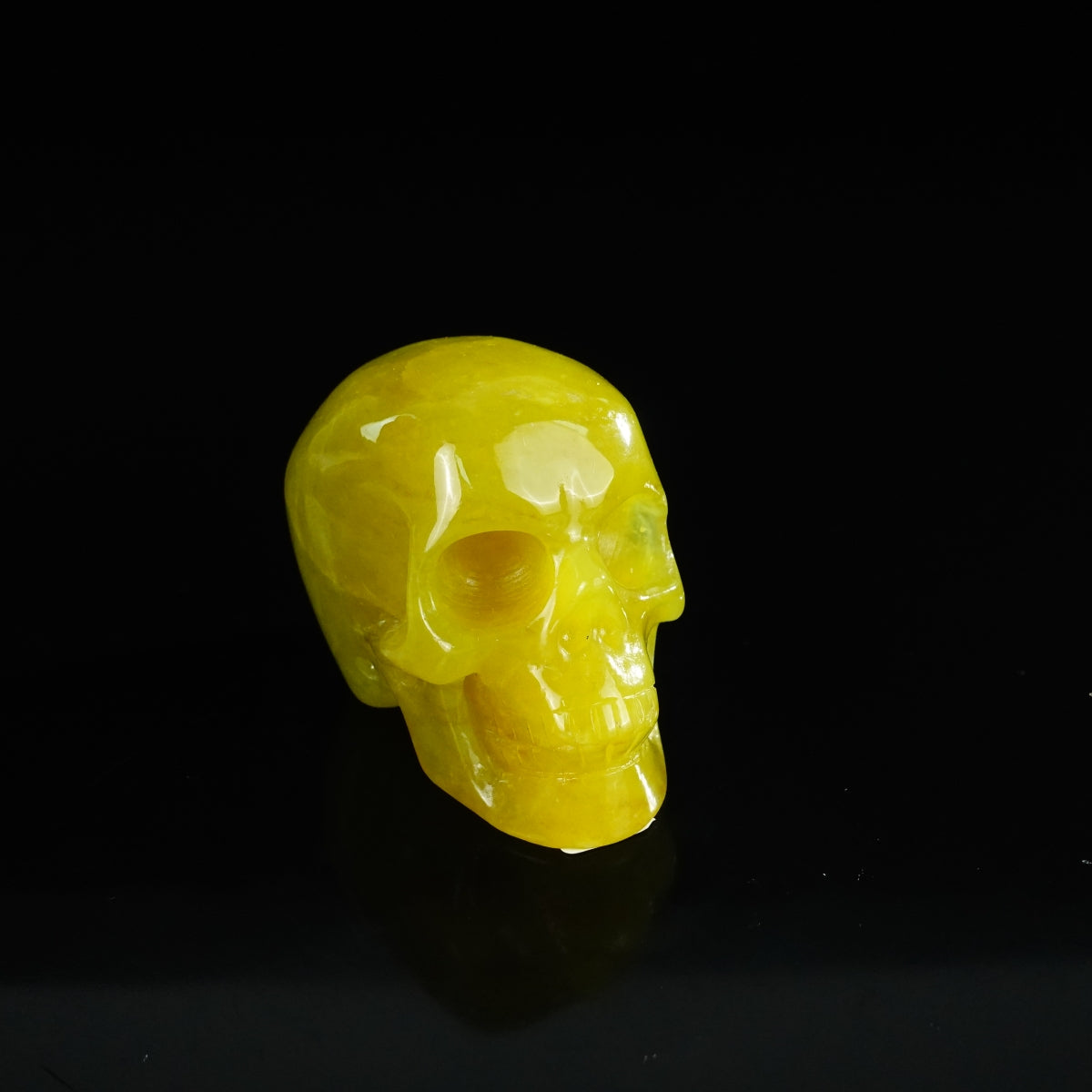 2.2" Serpentine Crystal Skull Carving - Unique Piece #XJ05