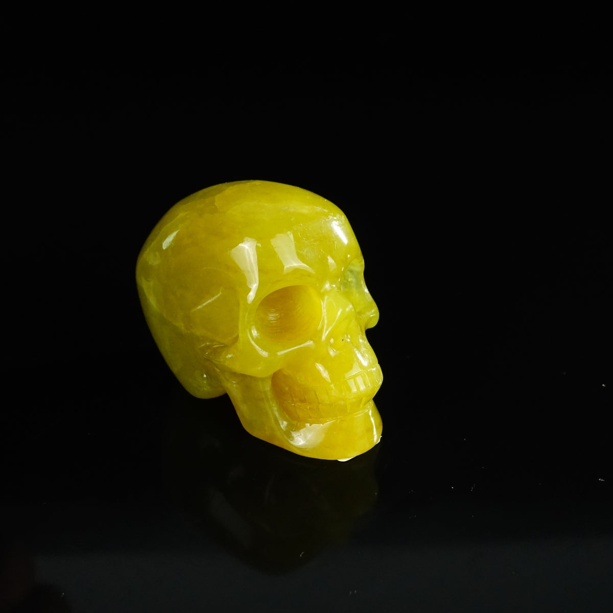 2.2" Serpentine Crystal Skull Carving - Unique Piece #XJ05