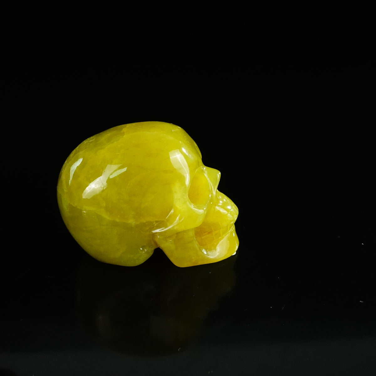 2.2" Serpentine Crystal Skull Carving - Unique Piece #XJ05