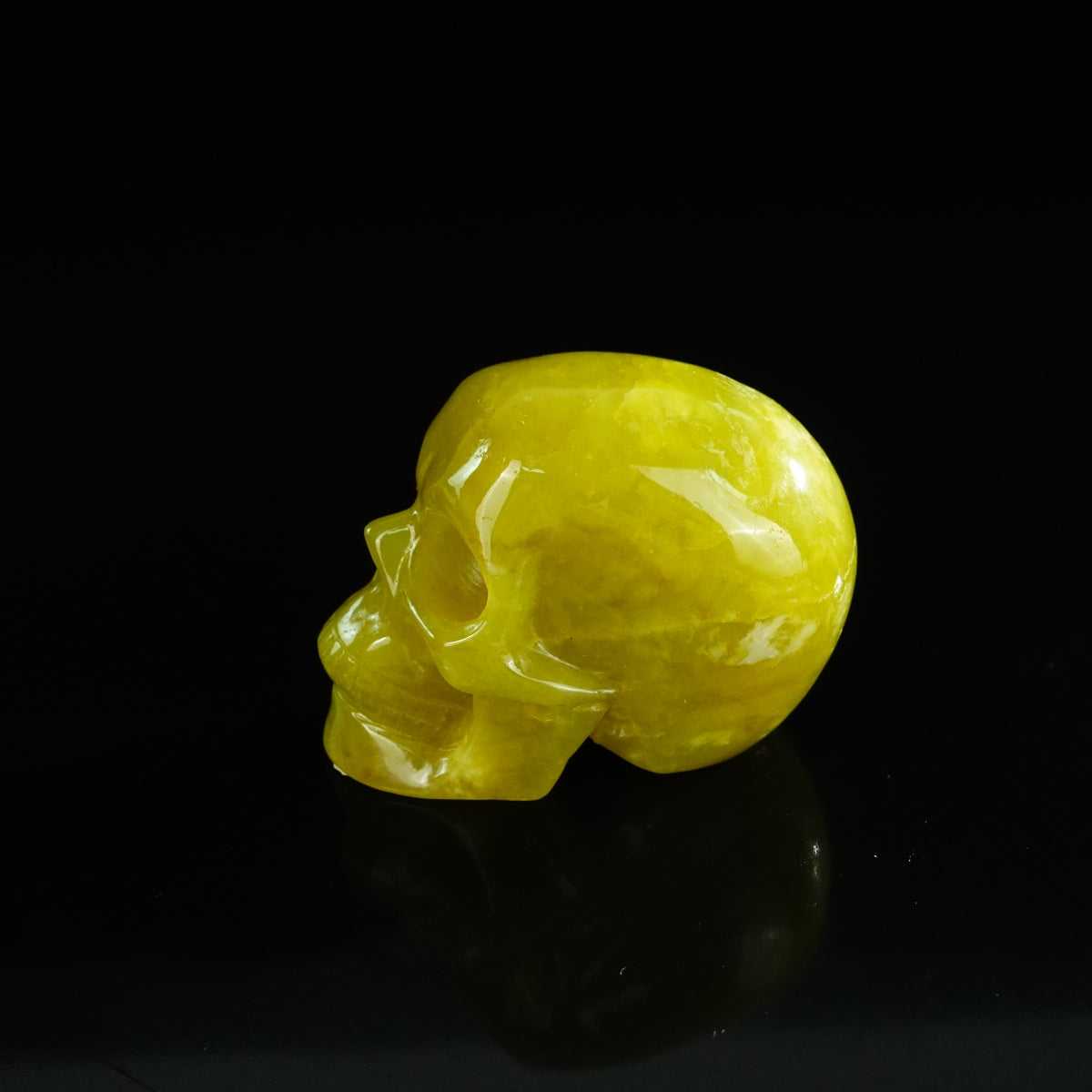 2.2" Serpentine Crystal Skull Carving - Unique Piece #XJ05