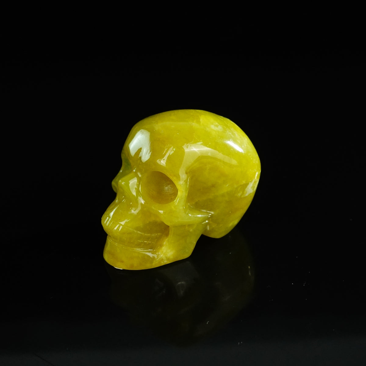2.2" Serpentine Crystal Skull Carving - Unique Piece #XJ05