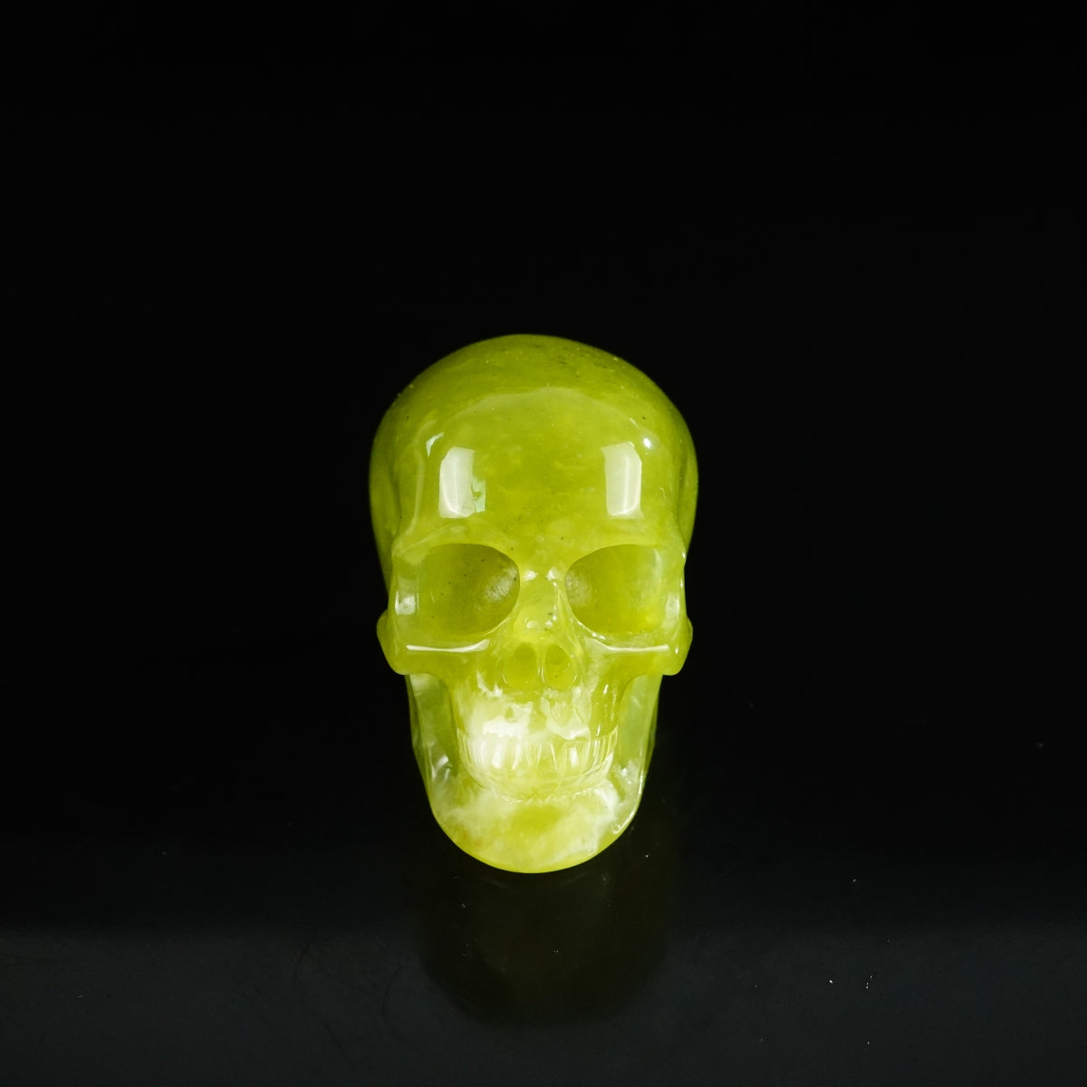 2.2" Serpentine Crystal Skull Carving - Unique Piece #XJ06