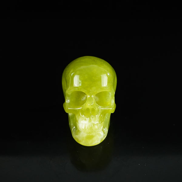 2.2" Serpentine Crystal Skull Carving - Unique Piece #XJ06