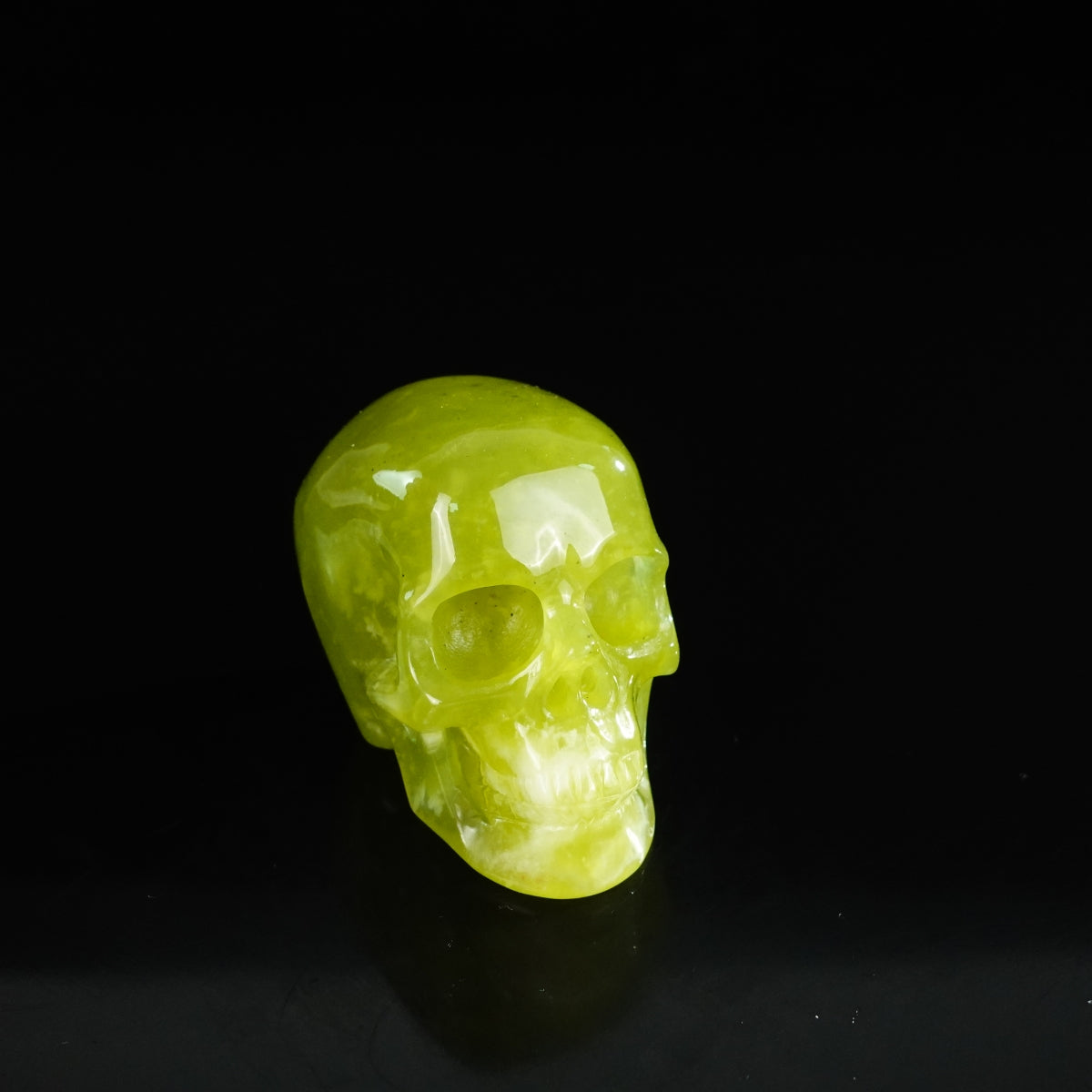 2.2" Serpentine Crystal Skull Carving - Unique Piece #XJ06