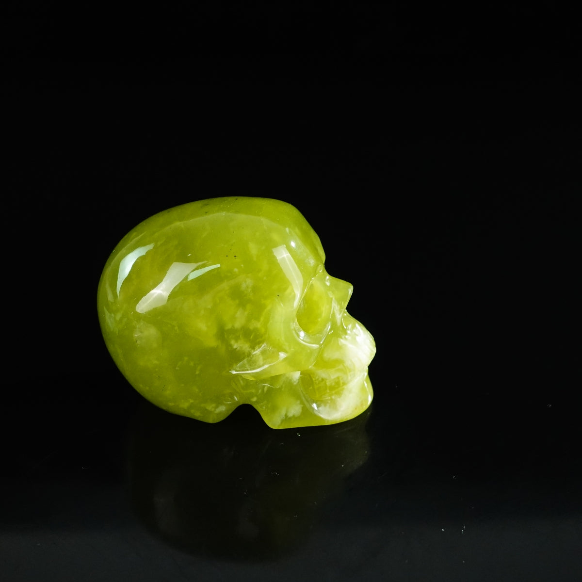 2.2" Serpentine Crystal Skull Carving - Unique Piece #XJ06
