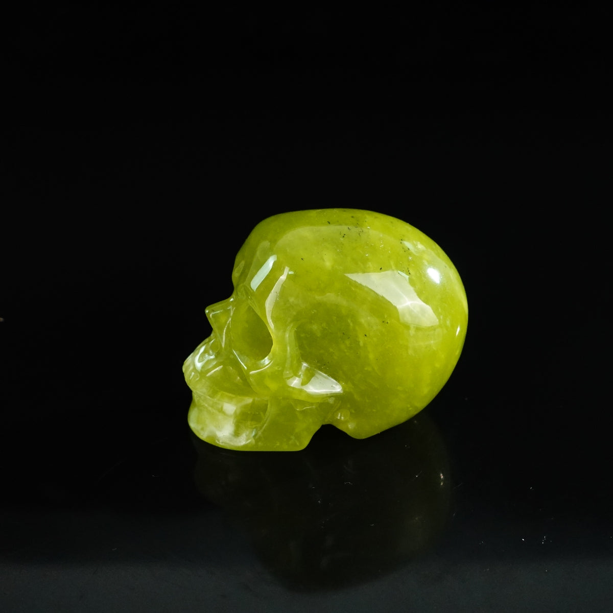 2.2" Serpentine Crystal Skull Carving - Unique Piece #XJ06