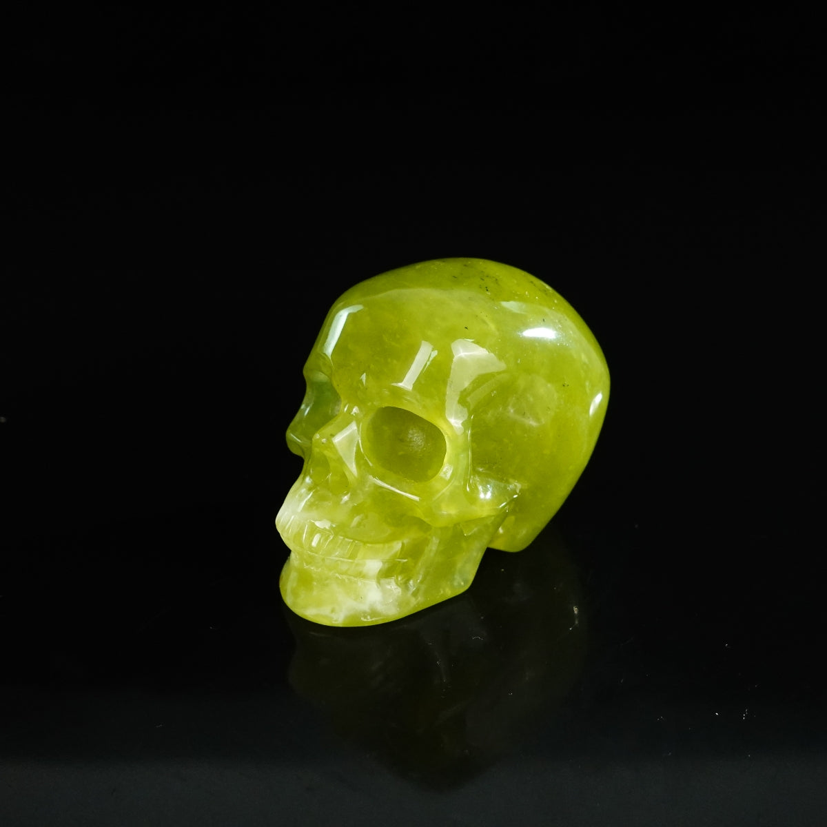 2.2" Serpentine Crystal Skull Carving - Unique Piece #XJ06
