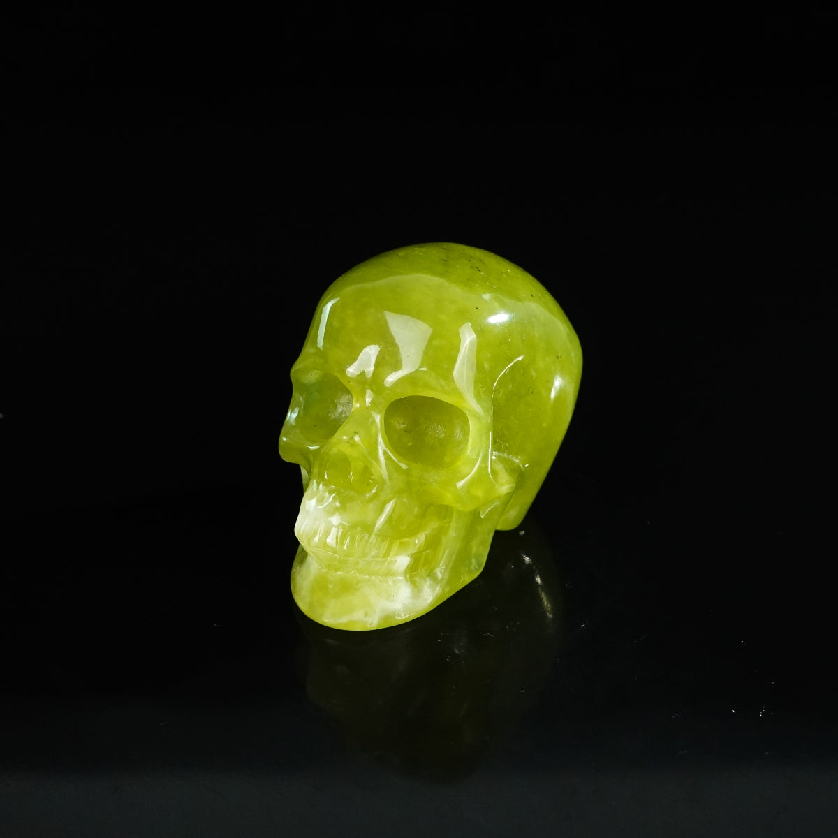 2.2" Serpentine Crystal Skull Carving - Unique Piece #XJ06