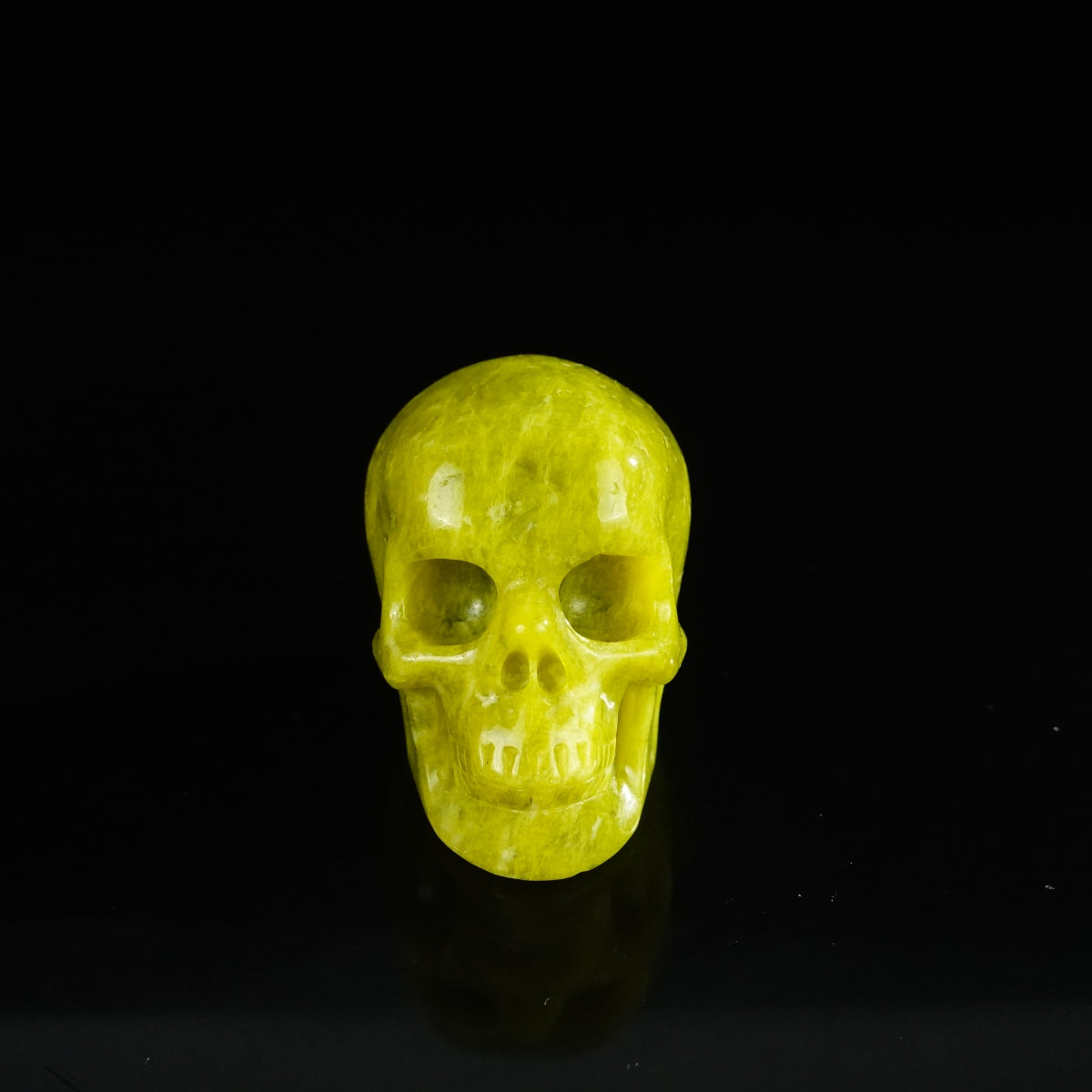 2.2" Serpentine Crystal Skull Carving - Unique Piece #XJ07
