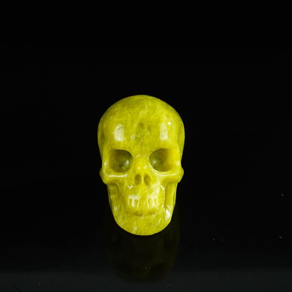2.2" Serpentine Crystal Skull Carving - Unique Piece #XJ07