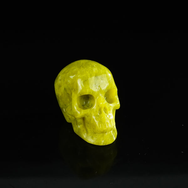 2.2" Serpentine Crystal Skull Carving - Unique Piece #XJ07 - alternate view