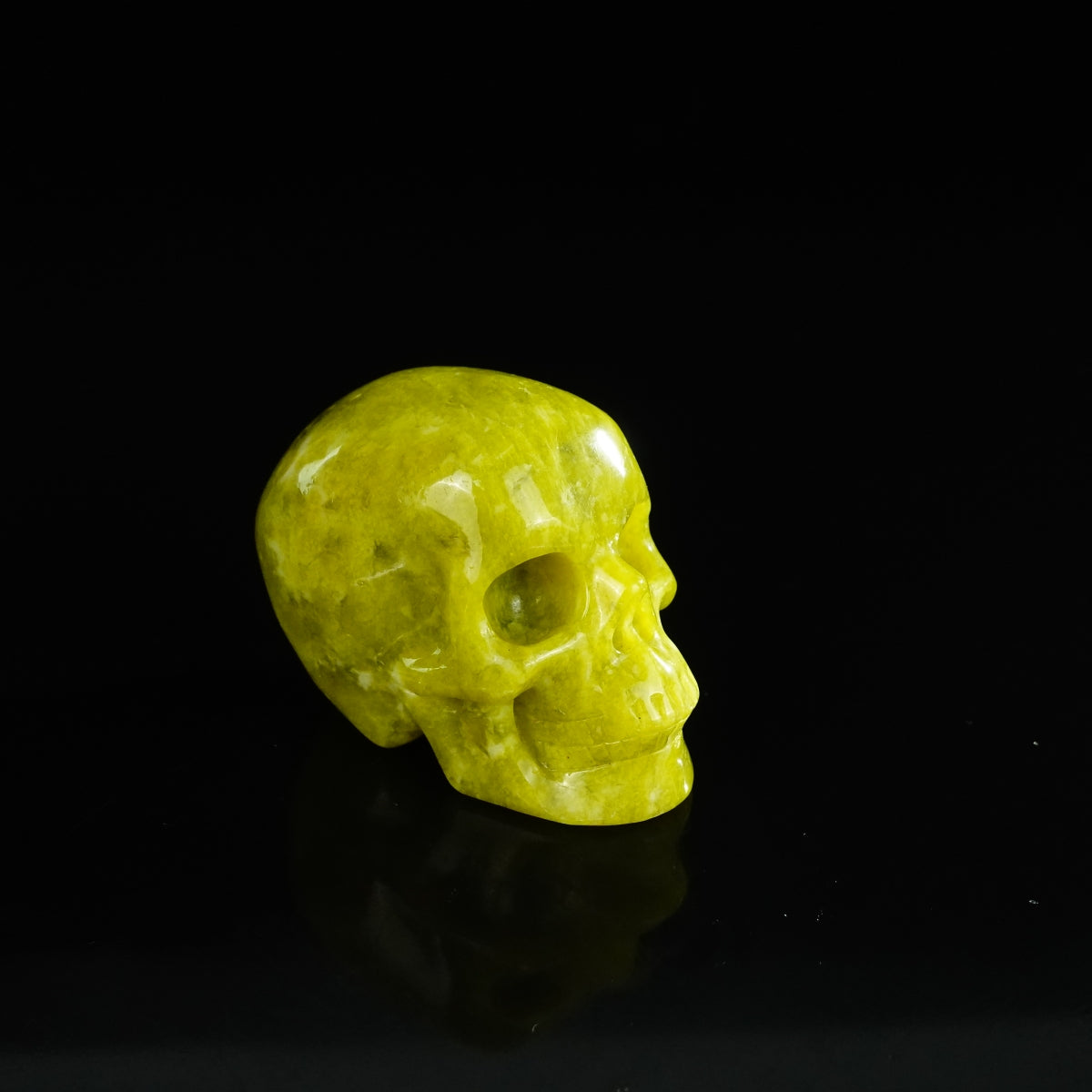 2.2" Serpentine Crystal Skull Carving - Unique Piece #XJ07