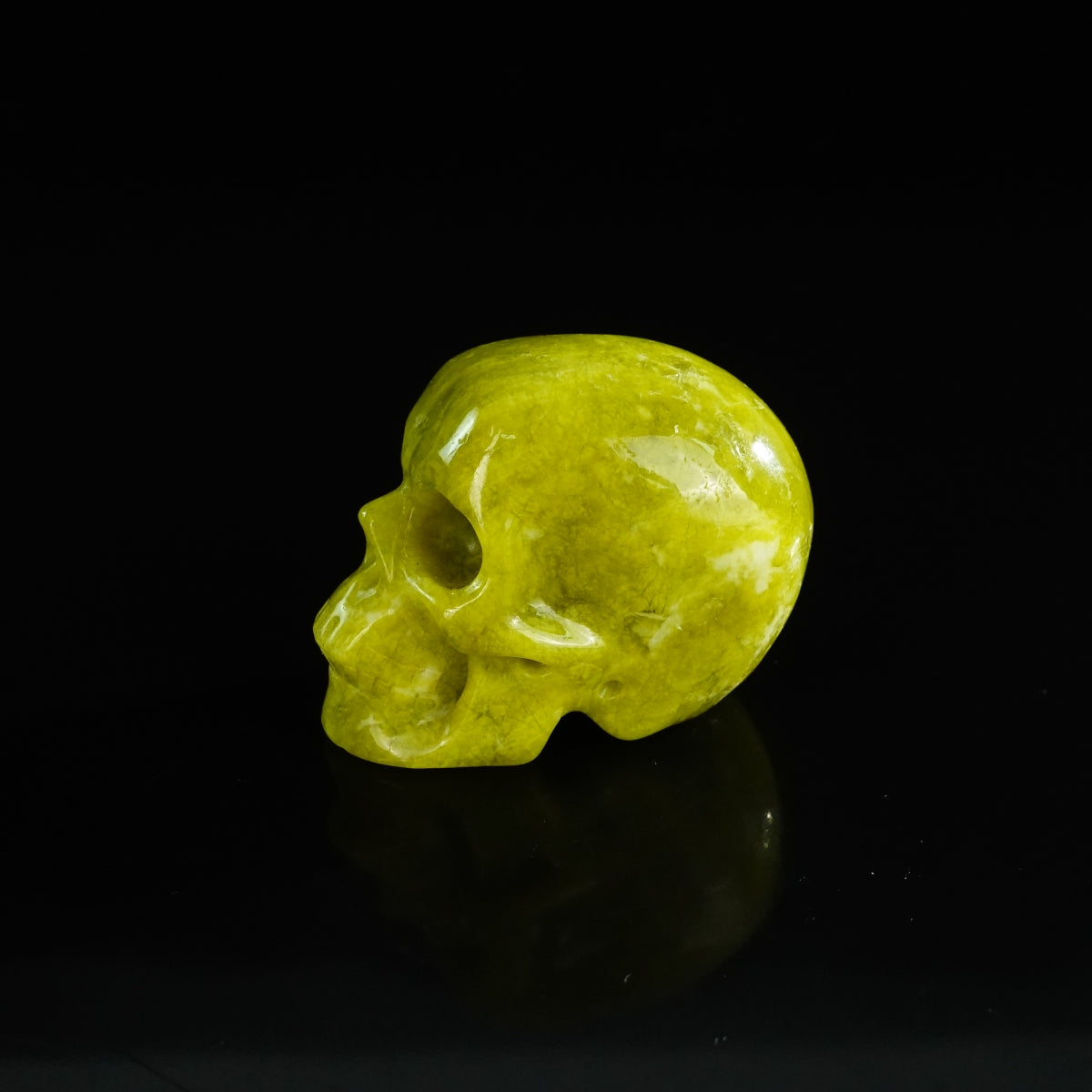 2.2" Serpentine Crystal Skull Carving - Unique Piece #XJ07