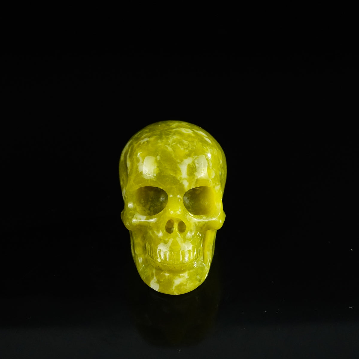 2.2" Serpentine Crystal Skull Carving - Unique Piece #XJ08