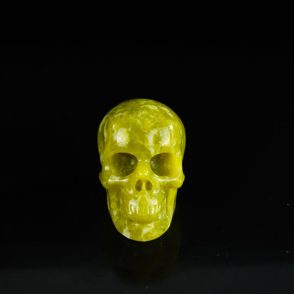 2.2" Serpentine Crystal Skull Carving - Unique Piece #XJ08