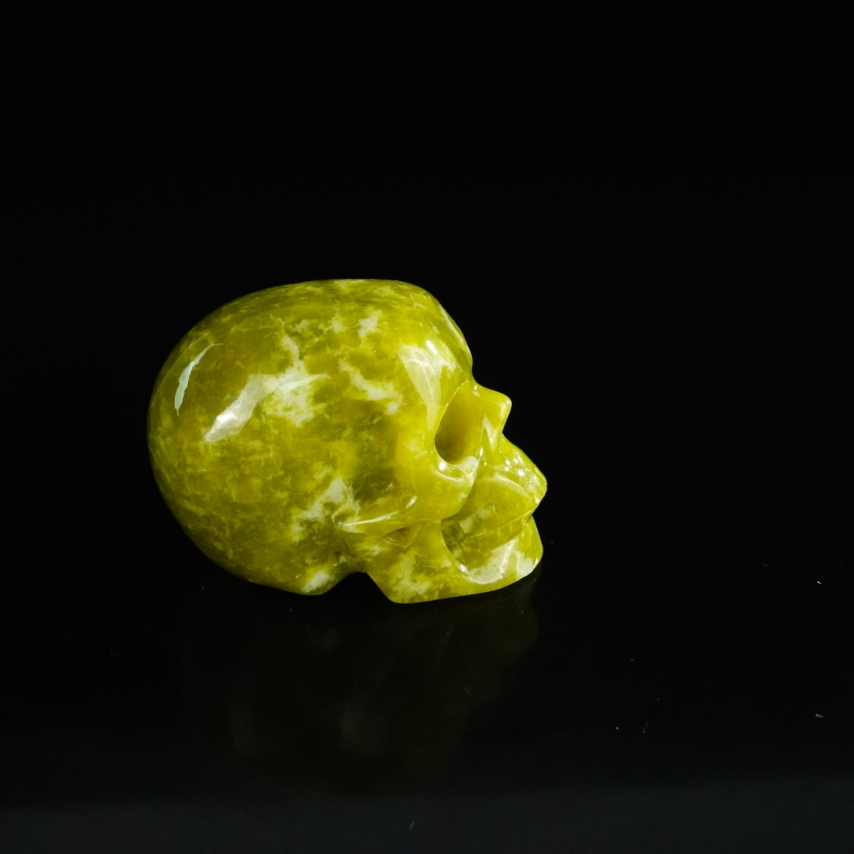2.2" Serpentine Crystal Skull Carving - Unique Piece #XJ08