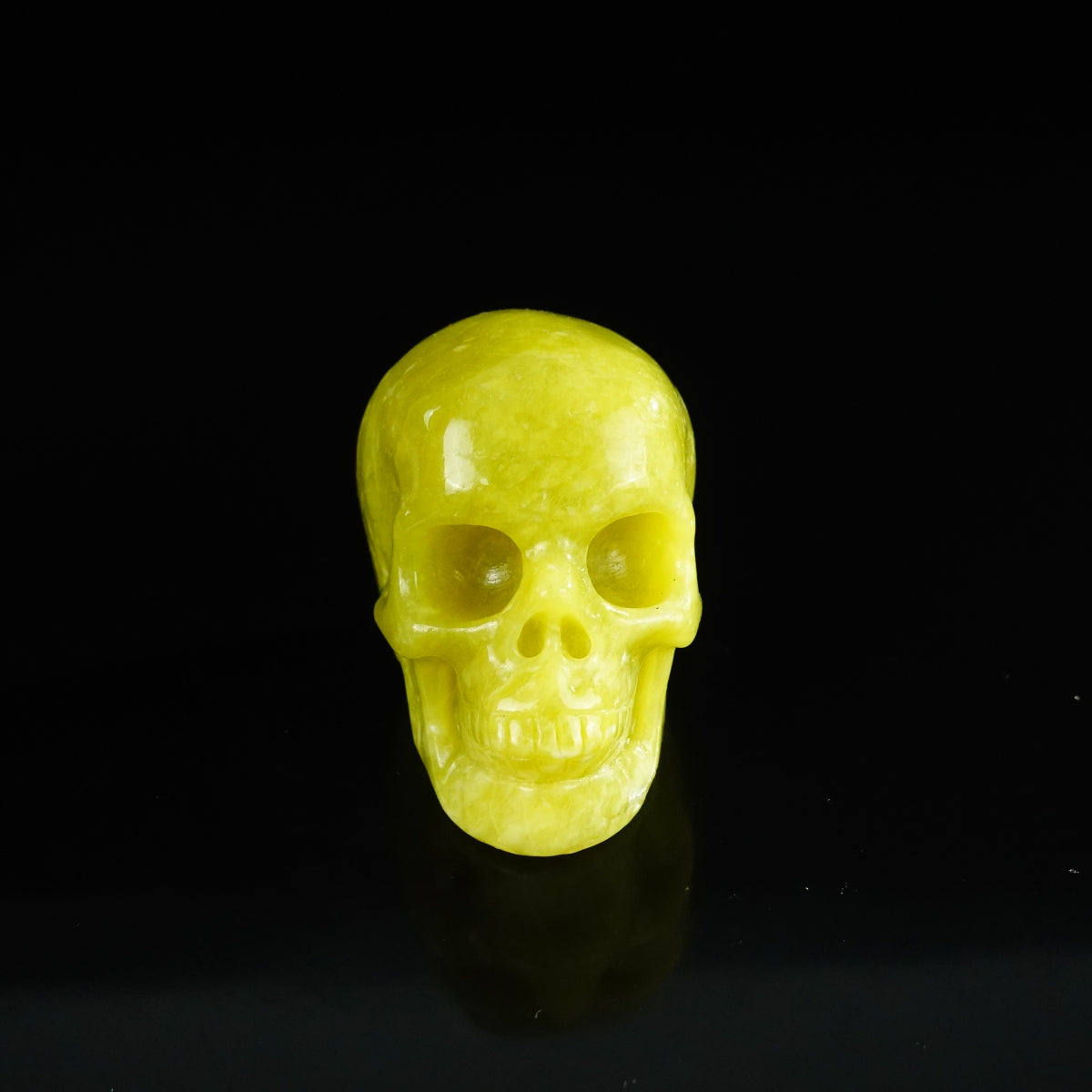 2.2" Serpentine Crystal Skull Carving - Unique Piece #XJ09