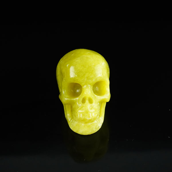 2.2" Serpentine Crystal Skull Carving - Unique Piece #XJ09