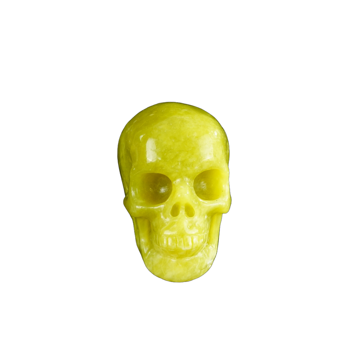 2.2" Serpentine Crystal Skull Carving - Hand Carved Decor
