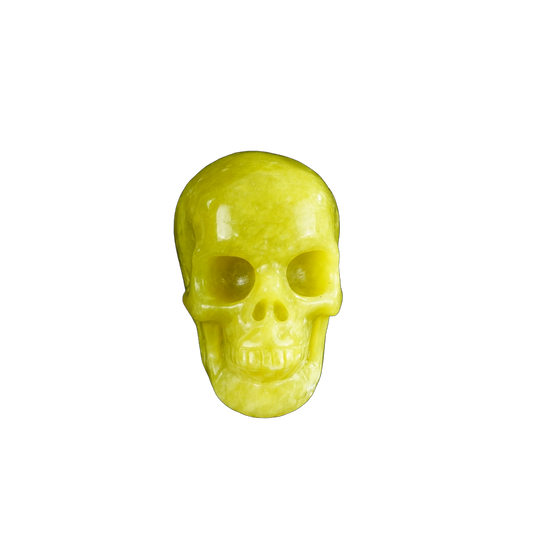 2.2" Serpentine Crystal Skull Carving - Hand Carved Decor