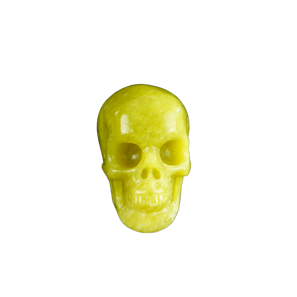 2.2" Serpentine Crystal Skull Carving - Hand Carved Decor