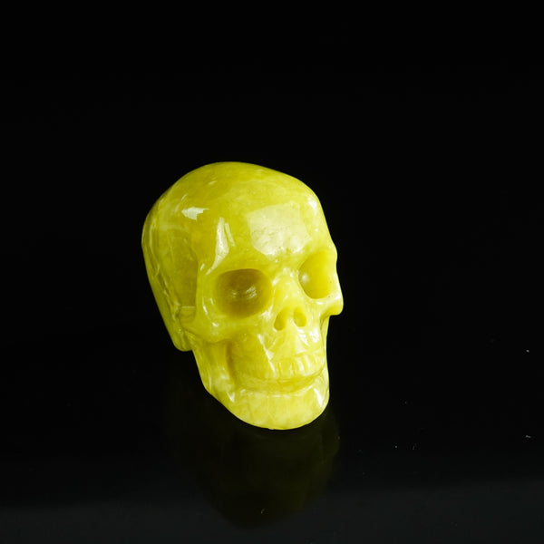 2.2" Serpentine Crystal Skull Carving - Unique Piece #XJ09 - alternate view