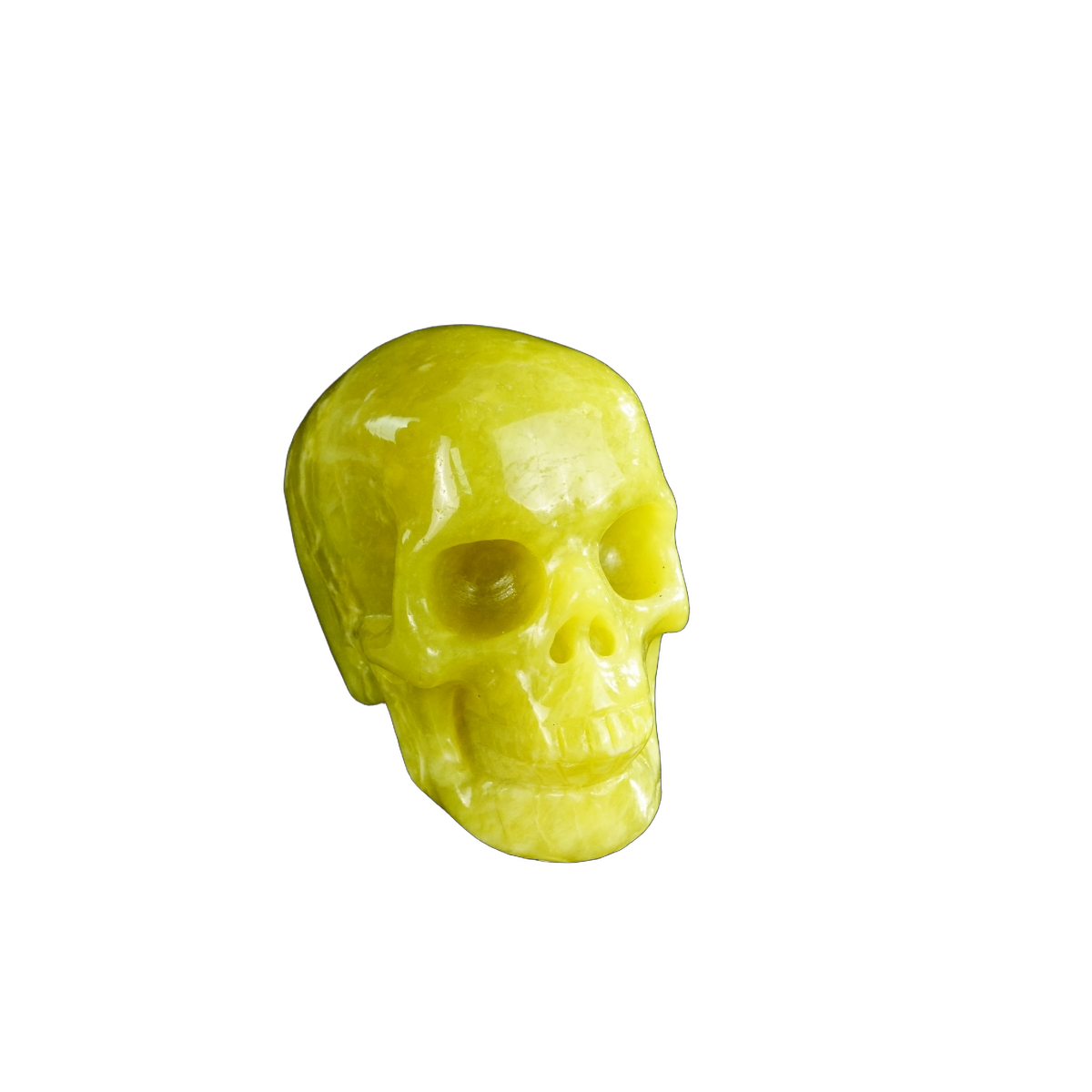 2.2" Serpentine Crystal Skull Carving - Hand Carved Decor