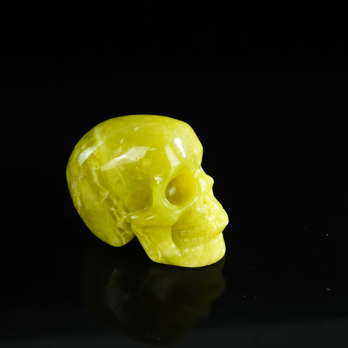 2.2" Serpentine Crystal Skull Carving - Unique Piece #XJ09