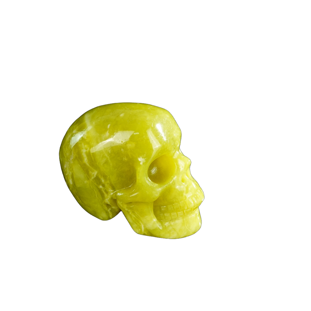 2.2" Serpentine Crystal Skull Carving - Hand Carved Decor