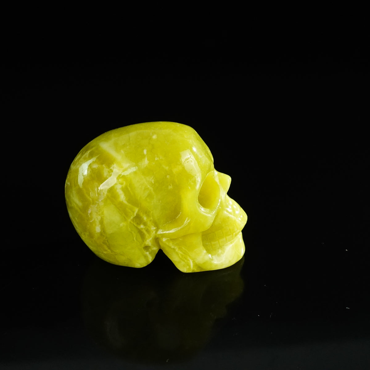 2.2" Serpentine Crystal Skull Carving - Unique Piece #XJ09