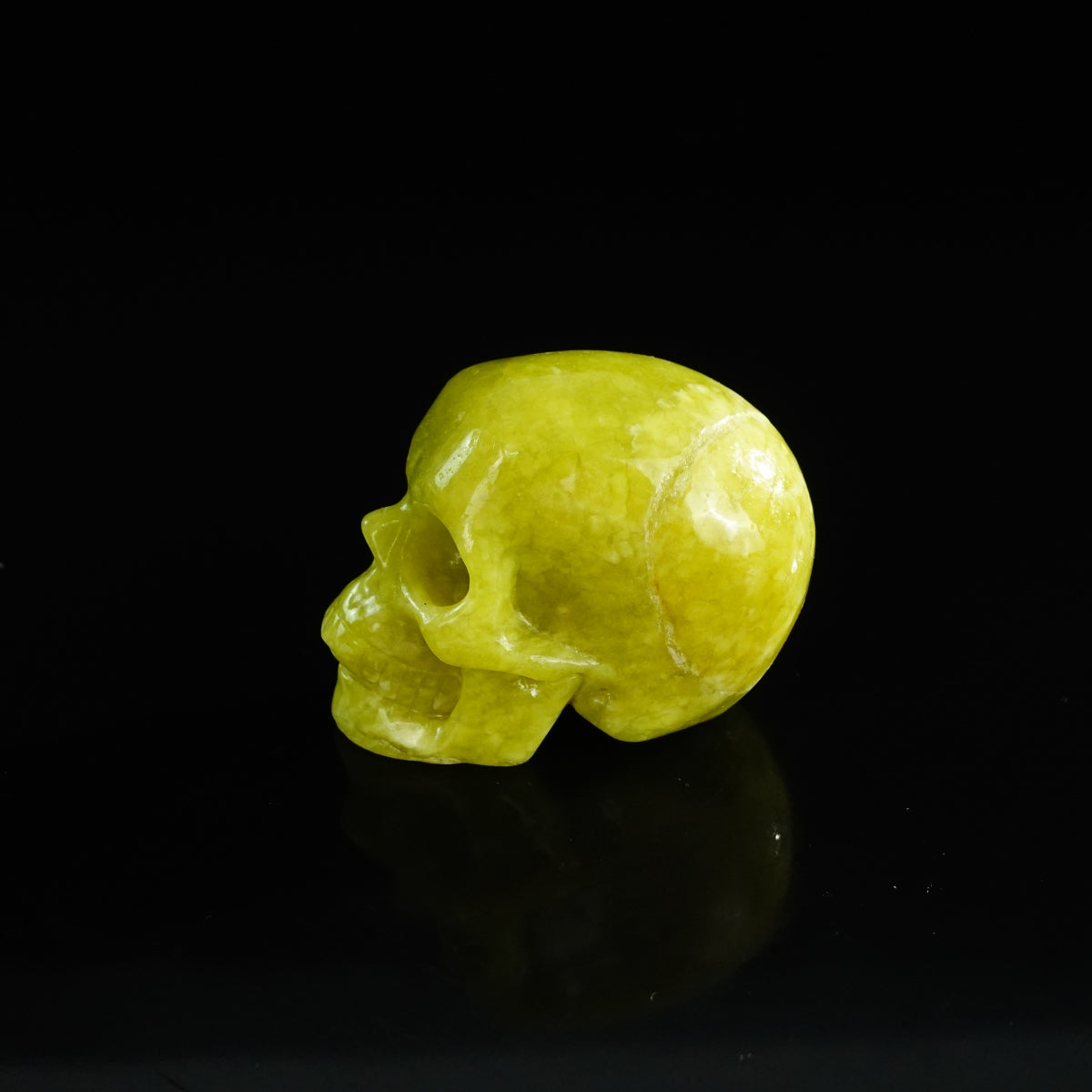 2.2" Serpentine Crystal Skull Carving - Unique Piece #XJ09