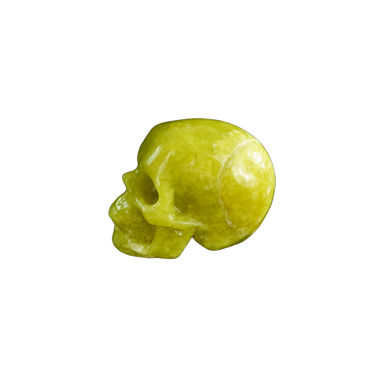 2.2" Serpentine Crystal Skull Carving - Hand Carved Decor