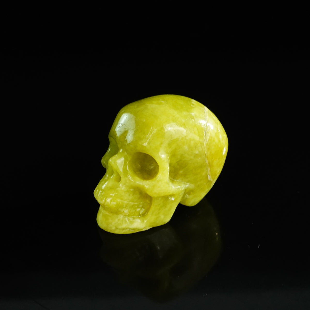 2.2" Serpentine Crystal Skull Carving - Unique Piece #XJ09