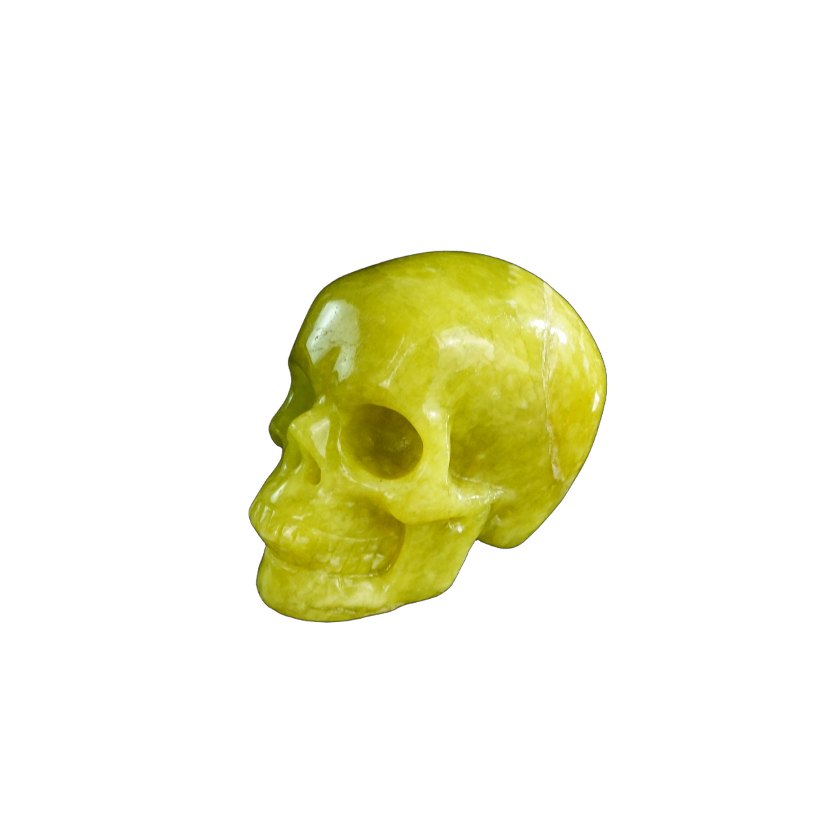 2.2" Serpentine Crystal Skull Carving - Hand Carved Decor