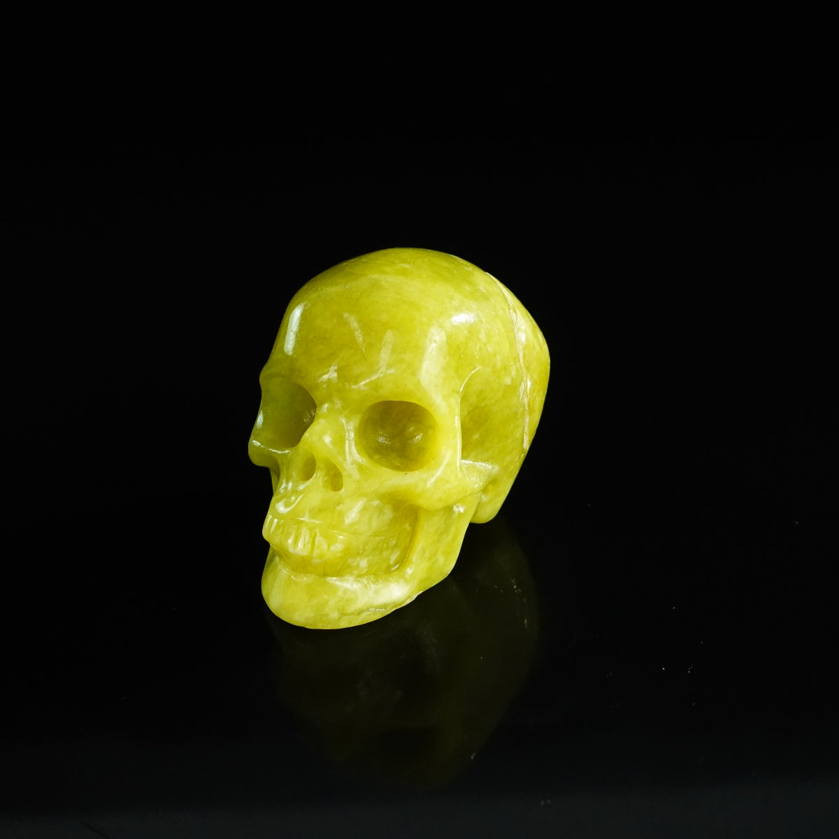 2.2" Serpentine Crystal Skull Carving - Unique Piece #XJ09