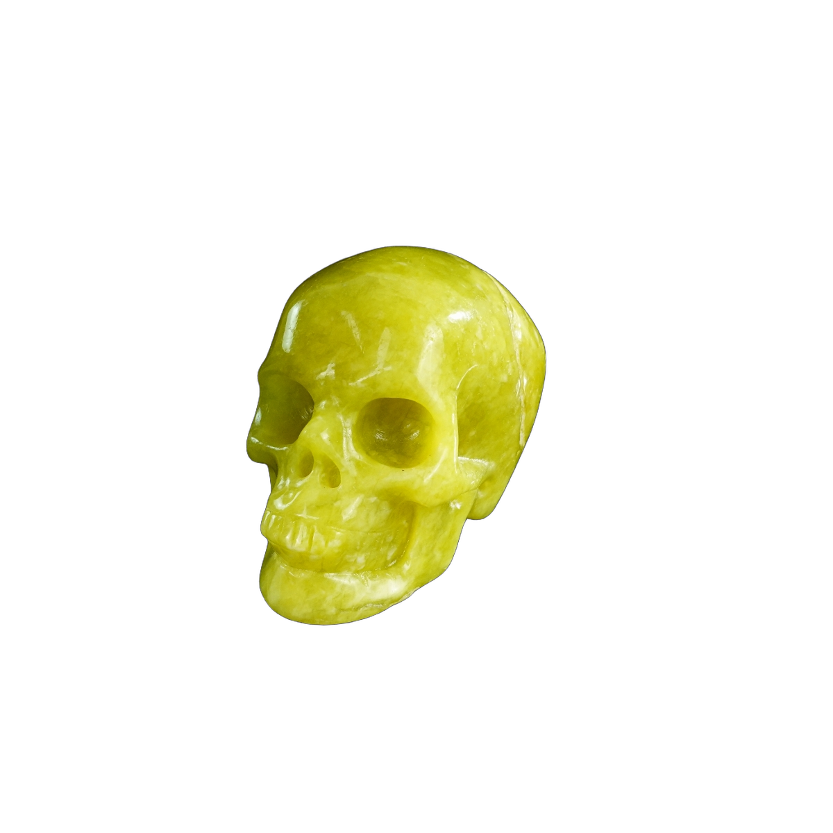 2.2" Serpentine Crystal Skull Carving - Hand Carved Decor