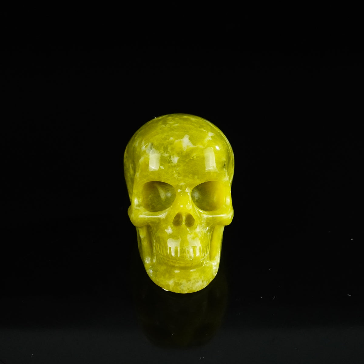 2.2" Serpentine Crystal Skull Carving - Unique Piece #XJ10