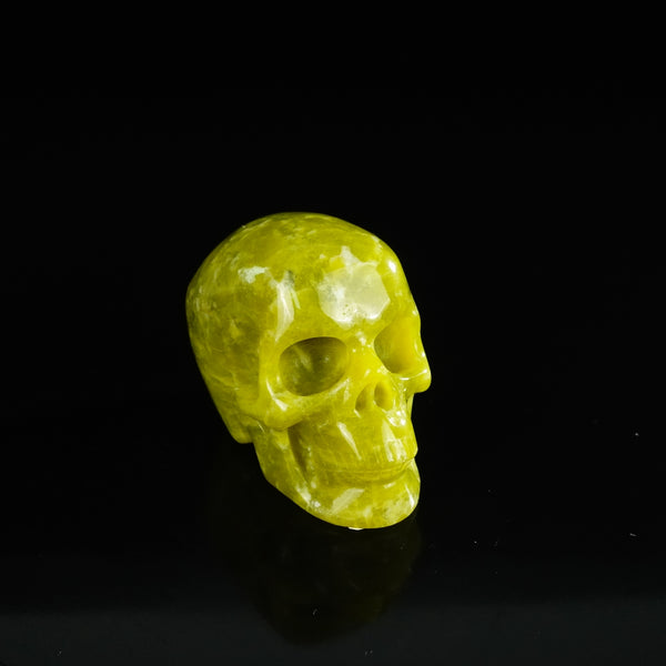 2.2" Serpentine Crystal Skull Carving - Unique Piece #XJ10 - alternate view
