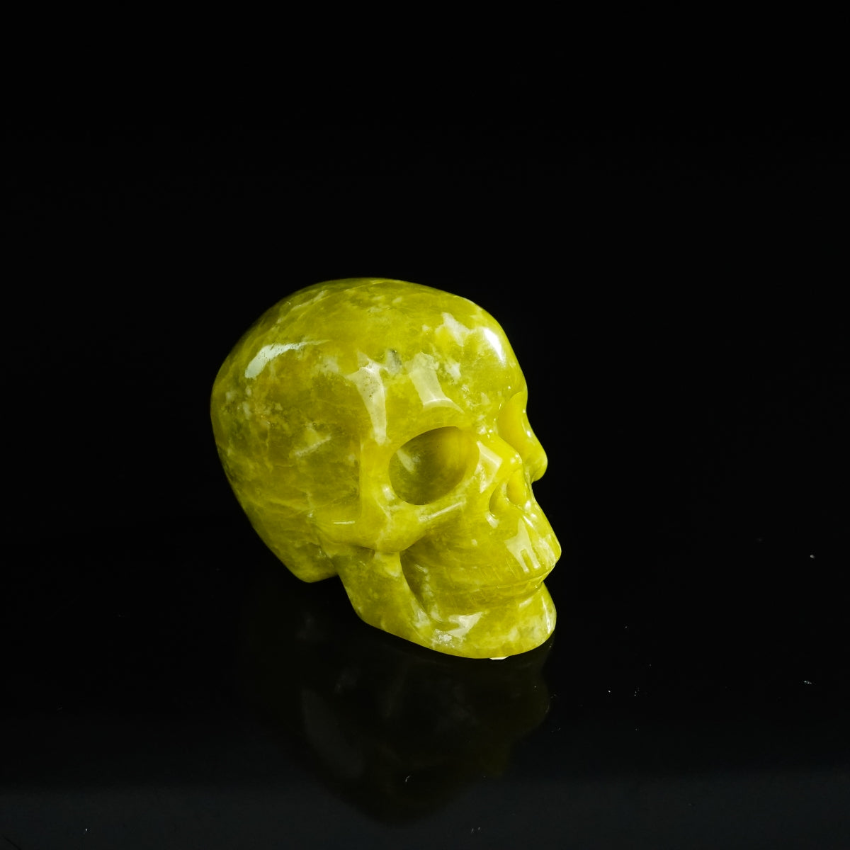 2.2" Serpentine Crystal Skull Carving - Unique Piece #XJ10