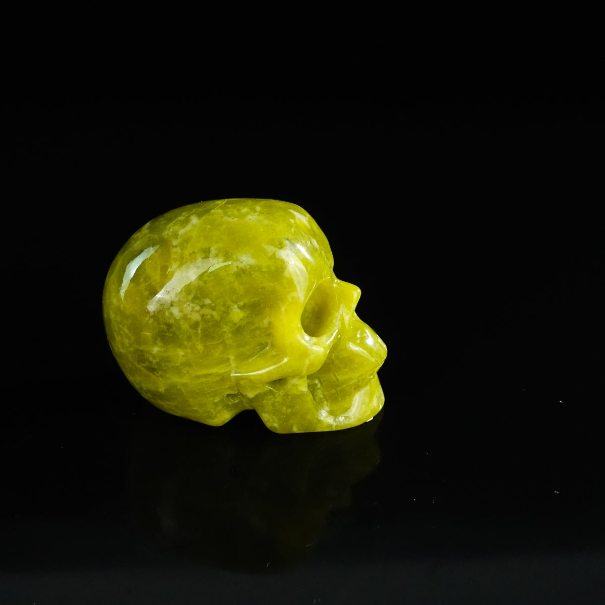 2.2" Serpentine Crystal Skull Carving - Unique Piece #XJ10