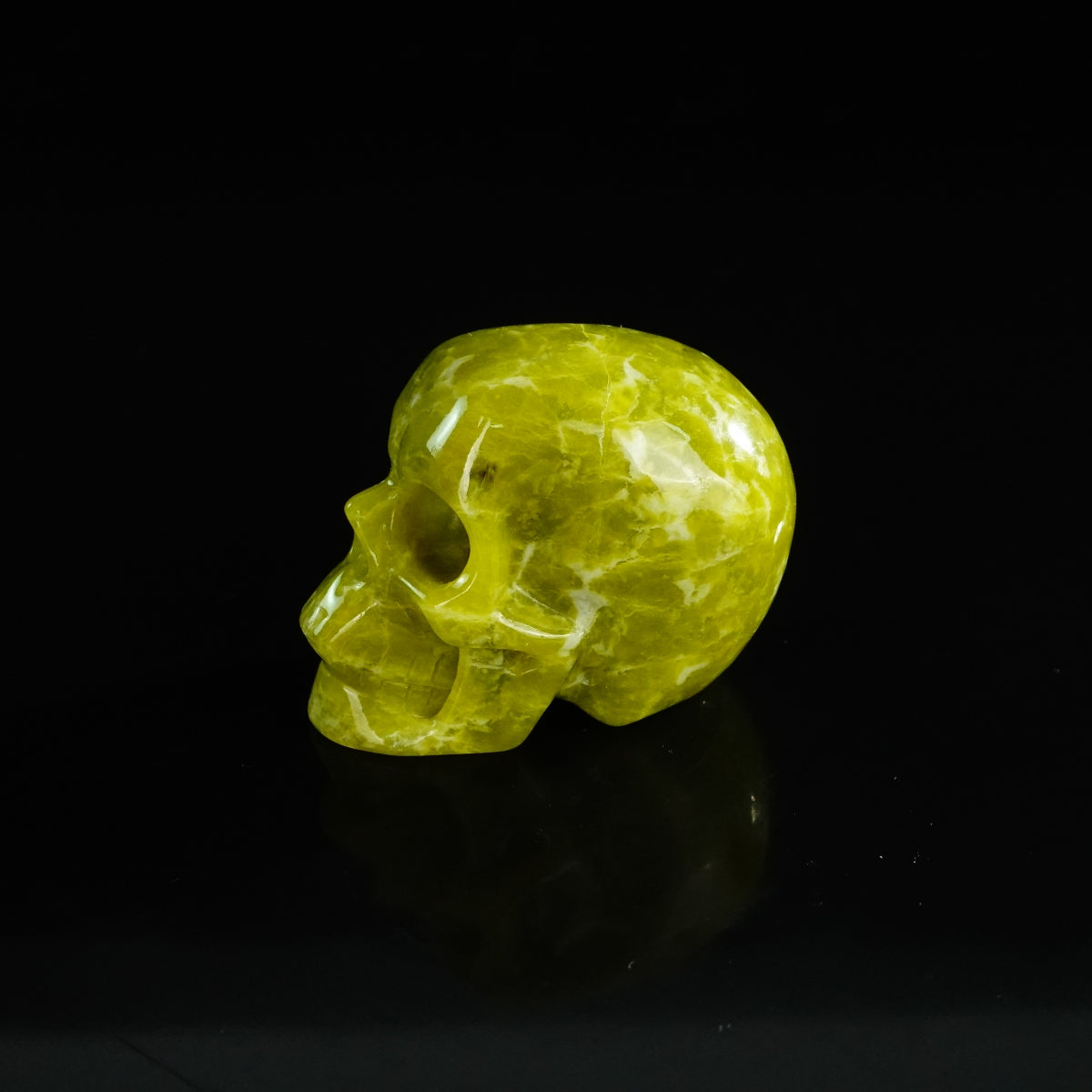 2.2" Serpentine Crystal Skull Carving - Unique Piece #XJ10