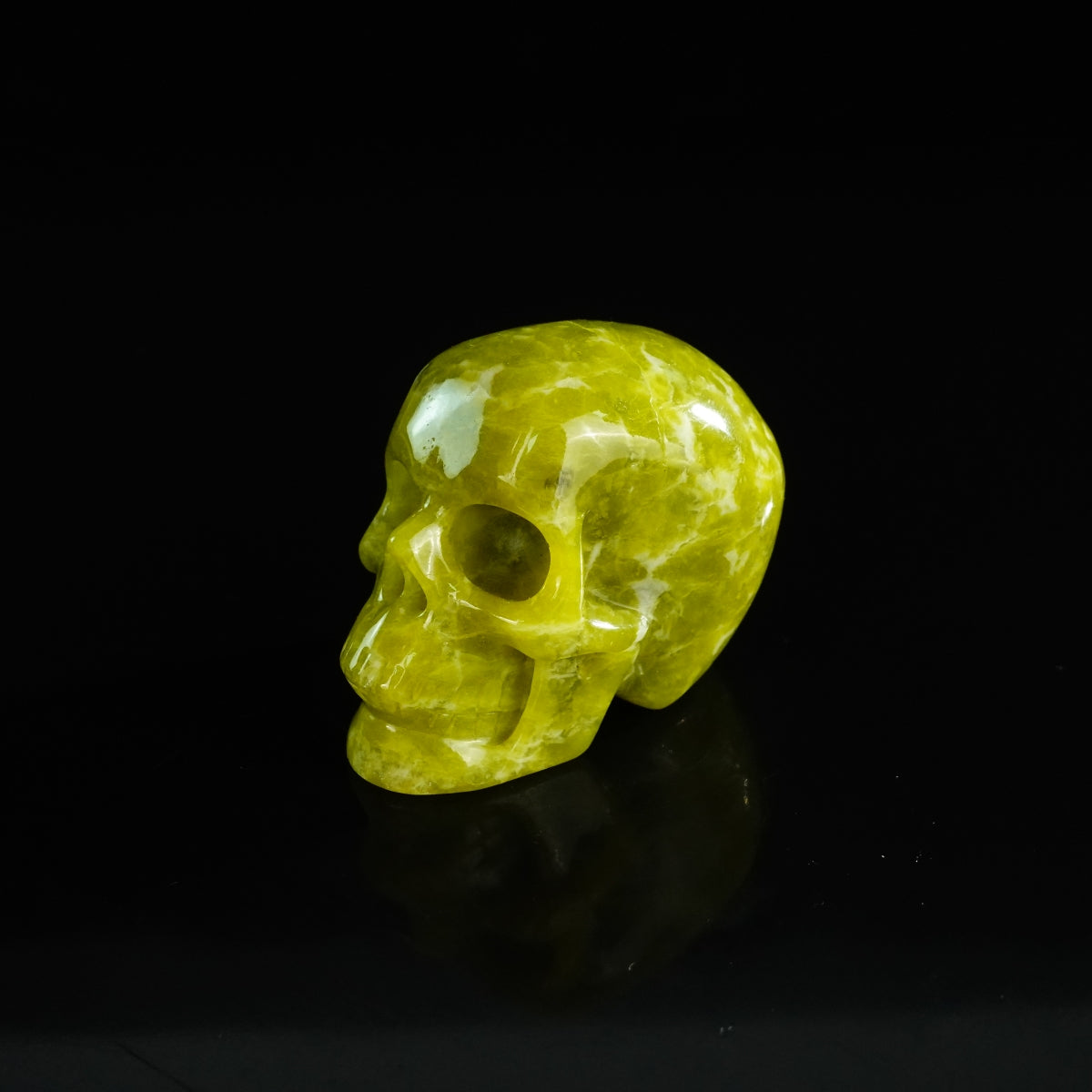 2.2" Serpentine Crystal Skull Carving - Unique Piece #XJ10