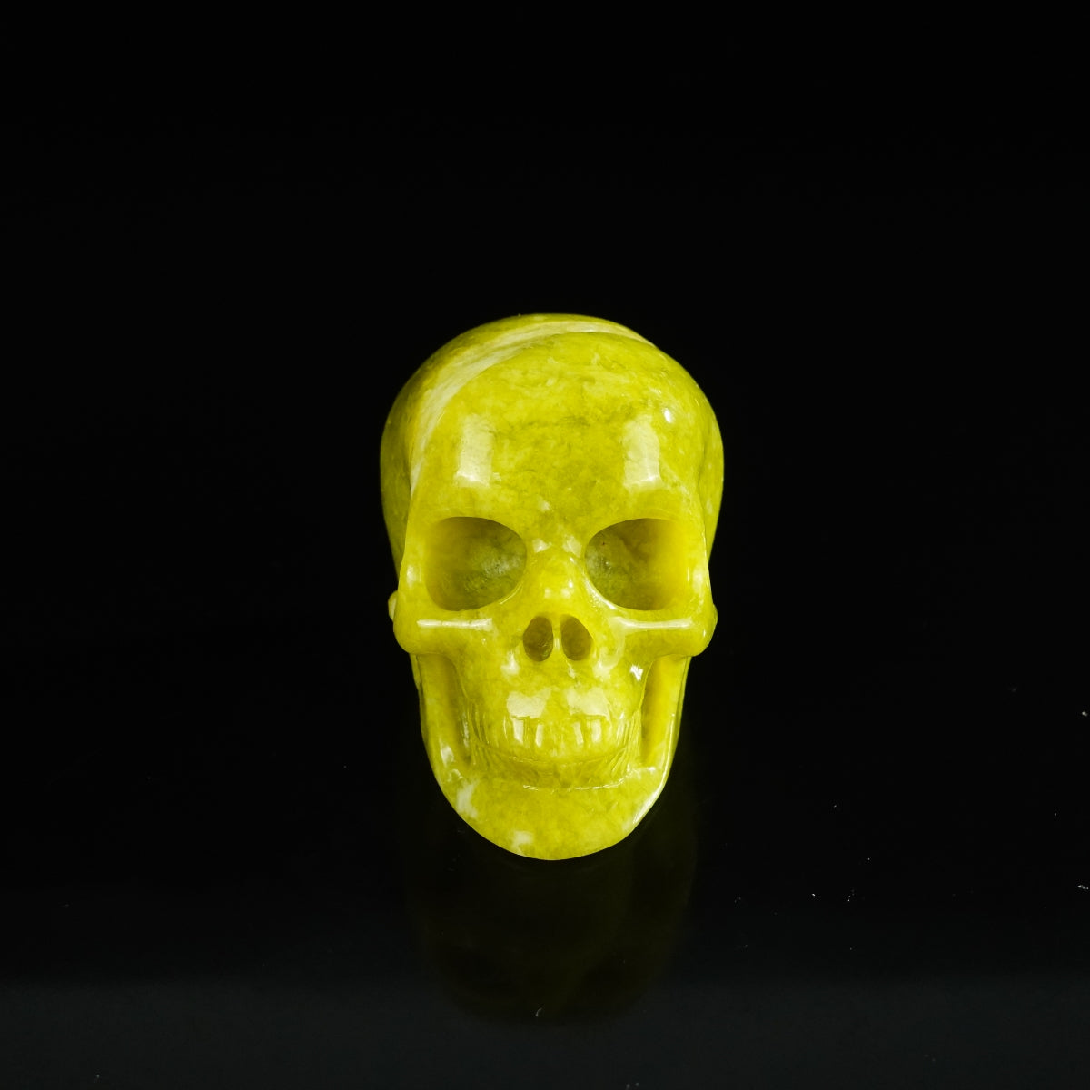 2.2" Serpentine Crystal Skull Carving - Unique Piece #XJ11